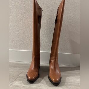 FRANCO SARTO Tan Leather Riding Boots - Size 10M - New